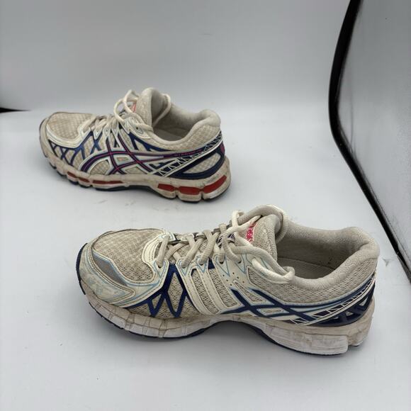 Asics Sneakers Mens Size 6.5 Sportstyle Gel-Kayano 20 Creme Deep Marine Running - Picture 9 of 10